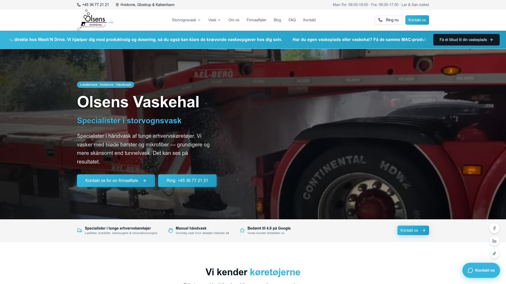 Olsensvaskehal.dk — Website