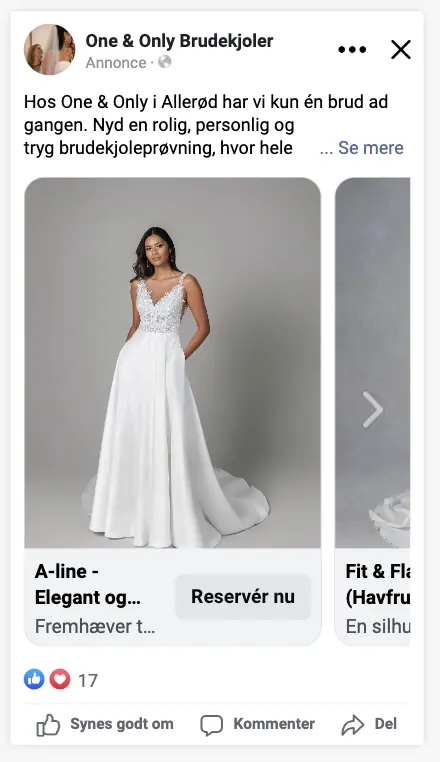 Meta-annonce for One & Only Brudekjoler