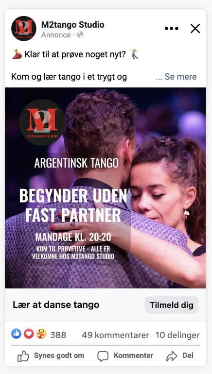 Meta-annonce for M2tango Studio