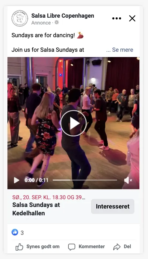 Meta-annonce for Salsa Libre Copenhagen